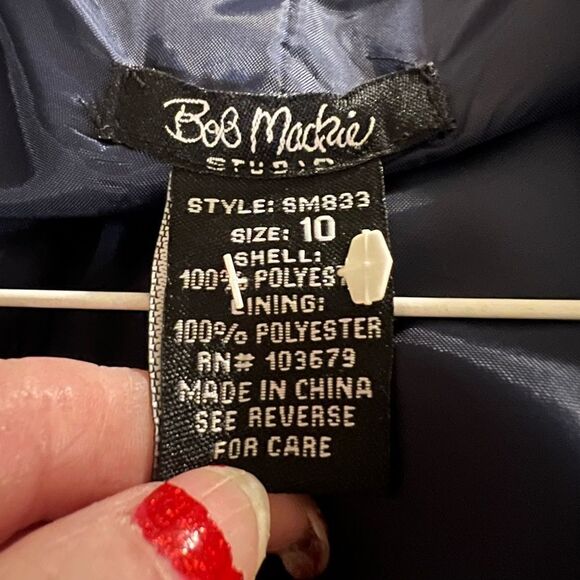 Bob Mackie size 10 deep navy blazer with shoulder pads - Picture 6 of 6